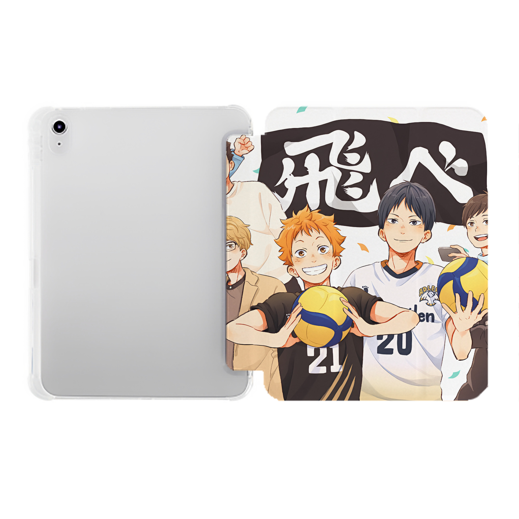 （画像用） ハイキュー!! Haikyu!! IPad ケース ペン収納付き 三つ折りスタンド PUレザー×シリコン 対応機種9.5/10.5/10.9インチ